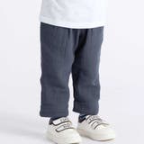 コットンガーゼ裾ボーダーロングパンツ(80~100cm) | BeBe | 詳細画像1 