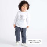 コットンガーゼ裾ボーダーロングパンツ(80~100cm) | BeBe | 詳細画像2 