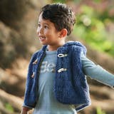 ネイビー | トグルボタンフード付きボアベスト(90~100cm) | BeBe