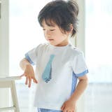 ネクタイプリントブロード切替半袖Tシャツ(80~90cm) | BeBe | 詳細画像1