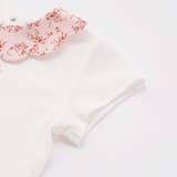 【お揃い】フラワープリントスカラップ襟半袖針抜きTシャツ(80~100cm) | BeBe | 詳細画像11