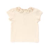 【お揃い】フラワープリントスカラップ襟半袖針抜きTシャツ(80~100cm) | BeBe | 詳細画像6