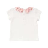 【お揃い】フラワープリントスカラップ襟半袖針抜きTシャツ(80~100cm) | BeBe | 詳細画像8