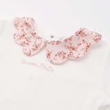 【お揃い】フラワープリントスカラップ襟半袖針抜きTシャツ(80~100cm) | BeBe | 詳細画像9