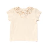 イエロー | 【お揃い】フラワープリントスカラップ襟半袖針抜きTシャツ(80~100cm) | BeBe