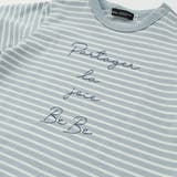 ボーダー天竺ステッチ刺しゅうロゴ半袖Tシャツ(80~100cm) | BeBe | 詳細画像9 