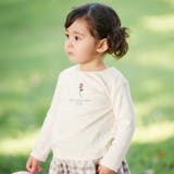 オフホワイト | 針抜きローズ刺しゅう長袖Tシャツ(80~100cm) | BeBe