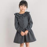 【店舗限定】二重襟チェック柄ワンピース(95~150cm) | BeBe Petits Pois Vert | 詳細画像1 