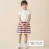 【お揃い】天竺+マルチボーダー半袖ワンピース(95~150cm) | BeBe Petits Pois Vert | 詳細画像2