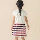 【お揃い】天竺+マルチボーダー半袖ワンピース(95~150cm) | BeBe Petits Pois Vert | 詳細画像3