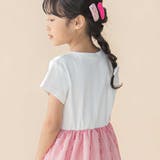 シアーチェックチュール切り替え半袖ワンピース(95~150cm) | BeBe Petits Pois Vert | 詳細画像5