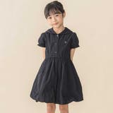 ブラック | 丸襟パフスリーブバルーンワンピース(95~150cm) | BeBe Petits Pois Vert