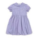 ブルー | 丸襟パフスリーブバルーンワンピース(95~150cm) | BeBe Petits Pois Vert