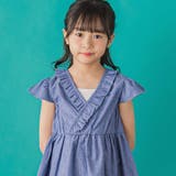 ダンガリーフリル襟カシュクールワンピース | BeBe Petits Pois Vert | 詳細画像10