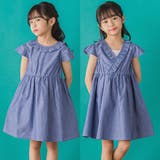 ダンガリーフリル襟カシュクールワンピース | BeBe Petits Pois Vert | 詳細画像11