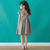 ダンガリーフリル襟カシュクールワンピース | BeBe Petits Pois Vert | 詳細画像4