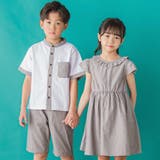 ダンガリーフリル襟カシュクールワンピース | BeBe Petits Pois Vert | 詳細画像7