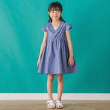 ダンガリーフリル襟カシュクールワンピース | BeBe Petits Pois Vert | 詳細画像8