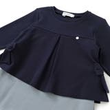【店舗限定】重ね着風配色ポンチ長袖ワンピース(95~150cm) | BeBe Petits Pois Vert | 詳細画像11 