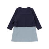 【店舗限定】重ね着風配色ポンチ長袖ワンピース(95~150cm) | BeBe Petits Pois Vert | 詳細画像9 