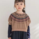 【店舗限定】ノルディック切替長袖ワンピース(95~150cm) | BeBe Petits Pois Vert | 詳細画像4 