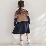 【店舗限定】ノルディック切替長袖ワンピース(95~150cm) | BeBe Petits Pois Vert | 詳細画像6 