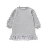 グレー | 【店舗限定】裏毛チュールフリルワンピース(95~150cm) | BeBe Petits Pois Vert