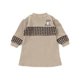 ベージュ系 | 【店舗限定】【お揃い】裏毛×ノルディック切り替えワンピース(95~150cm) | BeBe Petits Pois Vert