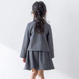 【お揃い】リボン付きチェック無地フォーマルスーツ上下セット(110~130cm) | BeBe Petits Pois Vert | 詳細画像5 