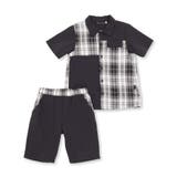 チェック&無地切り替え半袖シャツ+ハーフパンツセットアップ(95~150cm) | BeBe Petits Pois Vert | 詳細画像21