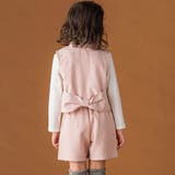 【店舗限定】型押し花柄ベスト+ショートパンツセットアップ(95~150cm) | BeBe Petits Pois Vert | 詳細画像3