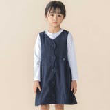 前スカラップツイルジャンパースカート(95~150cm) | BeBe Petits Pois Vert | 詳細画像1