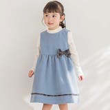 【店舗限定】チェック柄リボンジャンパースカート(95~150cm) | BeBe Petits Pois Vert | 詳細画像1 
