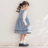 【店舗限定】チェック柄リボンジャンパースカート(95~150cm) | BeBe Petits Pois Vert | 詳細画像3 