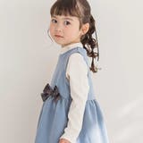 【店舗限定】チェック柄リボンジャンパースカート(95~150cm) | BeBe Petits Pois Vert | 詳細画像4 