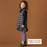 【店舗限定】チェックデニムジャンパースカート(95~150cm) | BeBe Petits Pois Vert | 詳細画像2