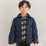 ネイビー | 【店舗限定】タフタコールテン切り替えダウンジャケット(95~150cm) | BeBe Petits Pois Vert