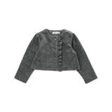 ブラック系 | 【店舗限定】【お揃い】起毛ジャガードフリルショートジャケット(95~150cm) | BeBe Petits Pois Vert