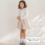 【店舗限定】襟付き花ワッペン刺しゅう天竺長袖ブラウス(95~150cm) | BeBe Petits Pois Vert | 詳細画像2