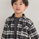 【店舗限定】【お揃い】チェックフラップポケット長袖シャツ(95~150cm) | BeBe Petits Pois Vert | 詳細画像3 