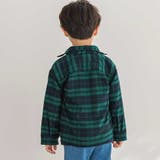 【店舗限定】【お揃い】チェックフラップポケット長袖シャツ(95~150cm) | BeBe Petits Pois Vert | 詳細画像6 