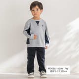 【店舗限定】【お揃い】カノコボンディングチェックジャガード切り替えトレーナー(9… | BeBe Petits Pois Vert | 詳細画像2 