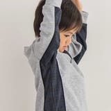 【店舗限定】【お揃い】カノコボンディングチェックジャガード切り替えトレーナー(9… | BeBe Petits Pois Vert | 詳細画像9 