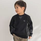 ブラック | 【店舗限定】【お揃い】カノコボンディングチェックジャガード切り替えトレーナー(9… | BeBe Petits Pois Vert