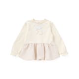 オフホワイト | 【店舗限定】裏毛ジャガード切り替えリボントレーナー(95~150cm) | BeBe Petits Pois Vert