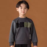 【店舗限定】裏毛×袖キルトジャガードトレーナー(95~160cm) | BeBe Petits Pois Vert | 詳細画像1 