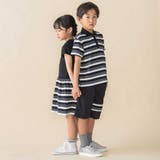 【お揃い】マルチボーダー半袖ポロシャツ(95~150cm) | BeBe Petits Pois Vert | 詳細画像9 