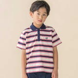 オフホワイト系 | 【お揃い】マルチボーダー半袖ポロシャツ(95~150cm) | BeBe Petits Pois Vert