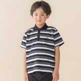 ブラック系 | 【お揃い】マルチボーダー半袖ポロシャツ(95~150cm) | BeBe Petits Pois Vert