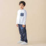 サガラ刺しゅうワッペン付きデニムロングパンツ(95~150cm) | BeBe Petits Pois Vert | 詳細画像3 